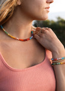 Natural Gemstone Bracelet + 14k Gold Filled Toggle : Gold Rush - Natural Beginnings