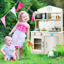 Kids Wooden Pretend Cooking Playset Cookware Kitchen - Beige - Natural Beginnings