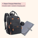 Diaper Bag Backpack - Tote - Multi Function Waterproof Diaper Bag, Travel Essentials Baby Bag with Changing Pad, Stroller Straps & Pacifier Case - Unisex, Black - Natural Beginnings