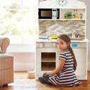 Kids Wooden Pretend Cooking Playset Cookware Kitchen - Beige - Natural Beginnings