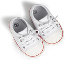 Unisex Baby Boy Girl Canvas Sneaker Soft Sole Ankle Infant First Walkers Crib Shoe - Natural Beginnings