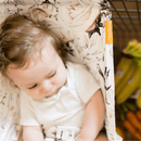 Baby Shopping Cart Hammock | Coming Up Roses Beautiful Floral Print - Natural Beginnings