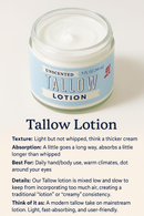 Unscented Tallow Skincare Collection | 4 - Piece Gift Set | Grass - Fed Tallow Lotion, Body Butter, Balm & Whipped Moisturizer - Natural Beginnings