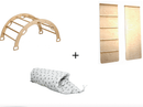 Climbing Arch with Ladder Ramp and Star Pillow Set | Wooden Climber Set - Natural Beginnings