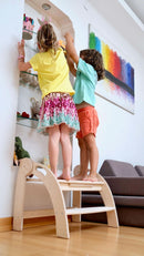 Twins Montessori Kitchen Stool - Wooden Step Stool - Natural Beginnings