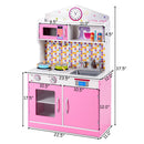 Kids Wooden Pretend Cooking Playset Cookware Play Set Kitchen Toys Toddler Gift - Pink - Natural Beginnings